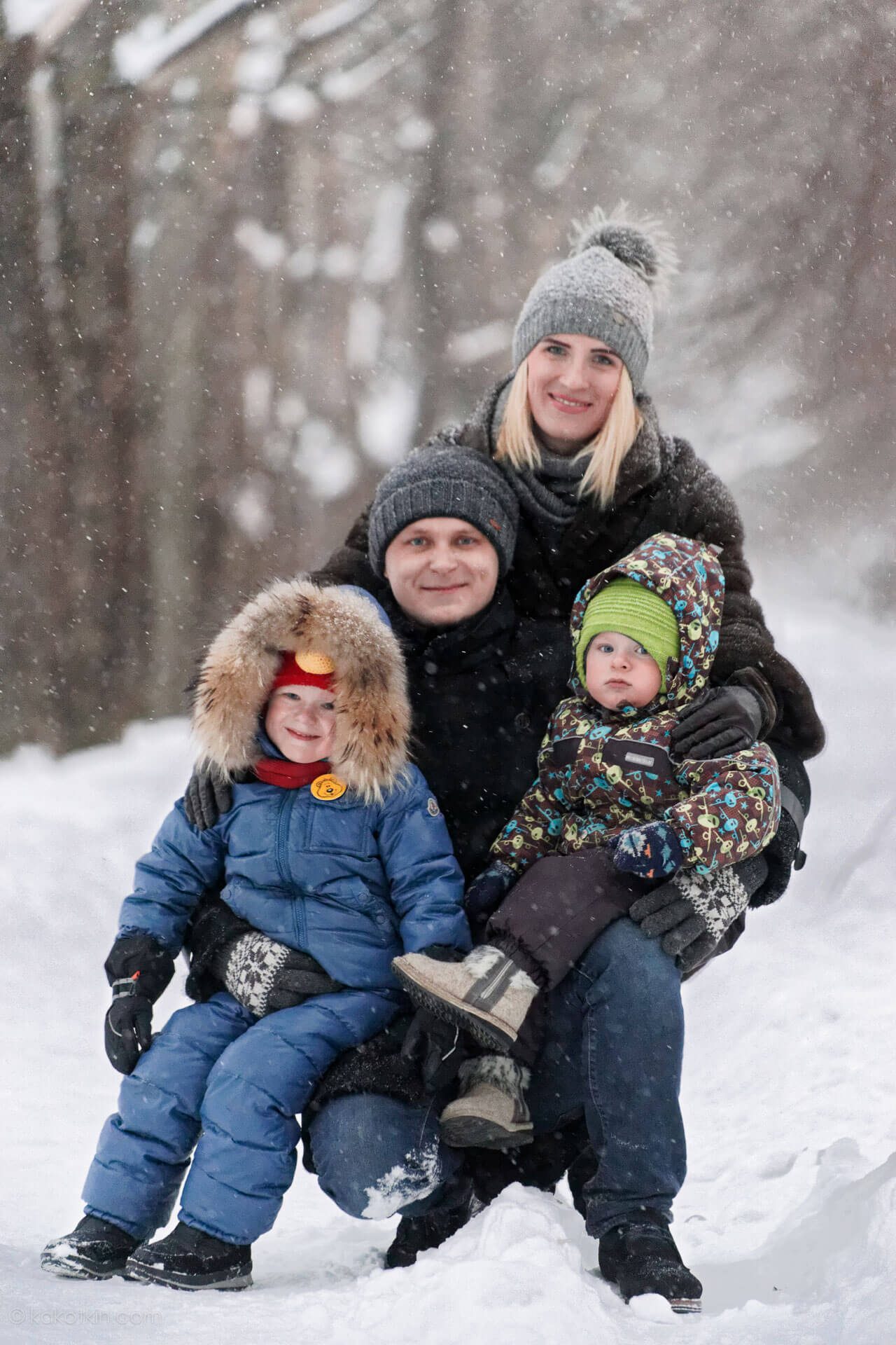 Семейная фотосъемка зимой, фотограф в Краснодаре, в Твери, в Москве Роман Какоткин.