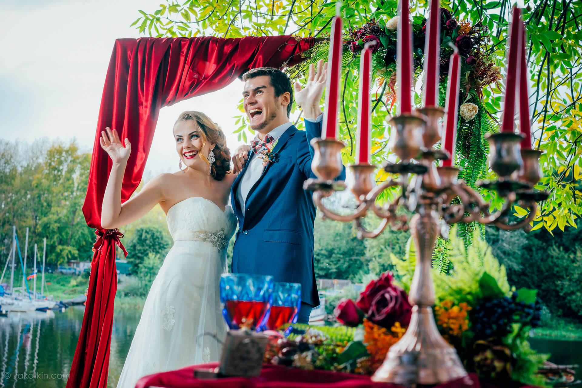 Съемка свадьбы в Москве, красивая невеста, декорации фотографии