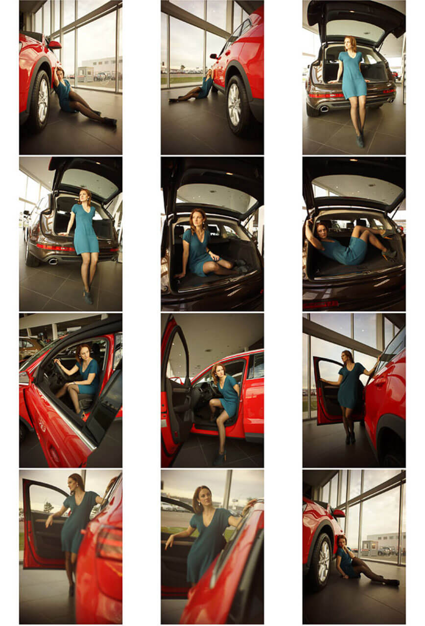 Фотосессия для автокалендаря Ауди девушки и автомобиль календарь Москва фотограф Роман Какоткин реклама