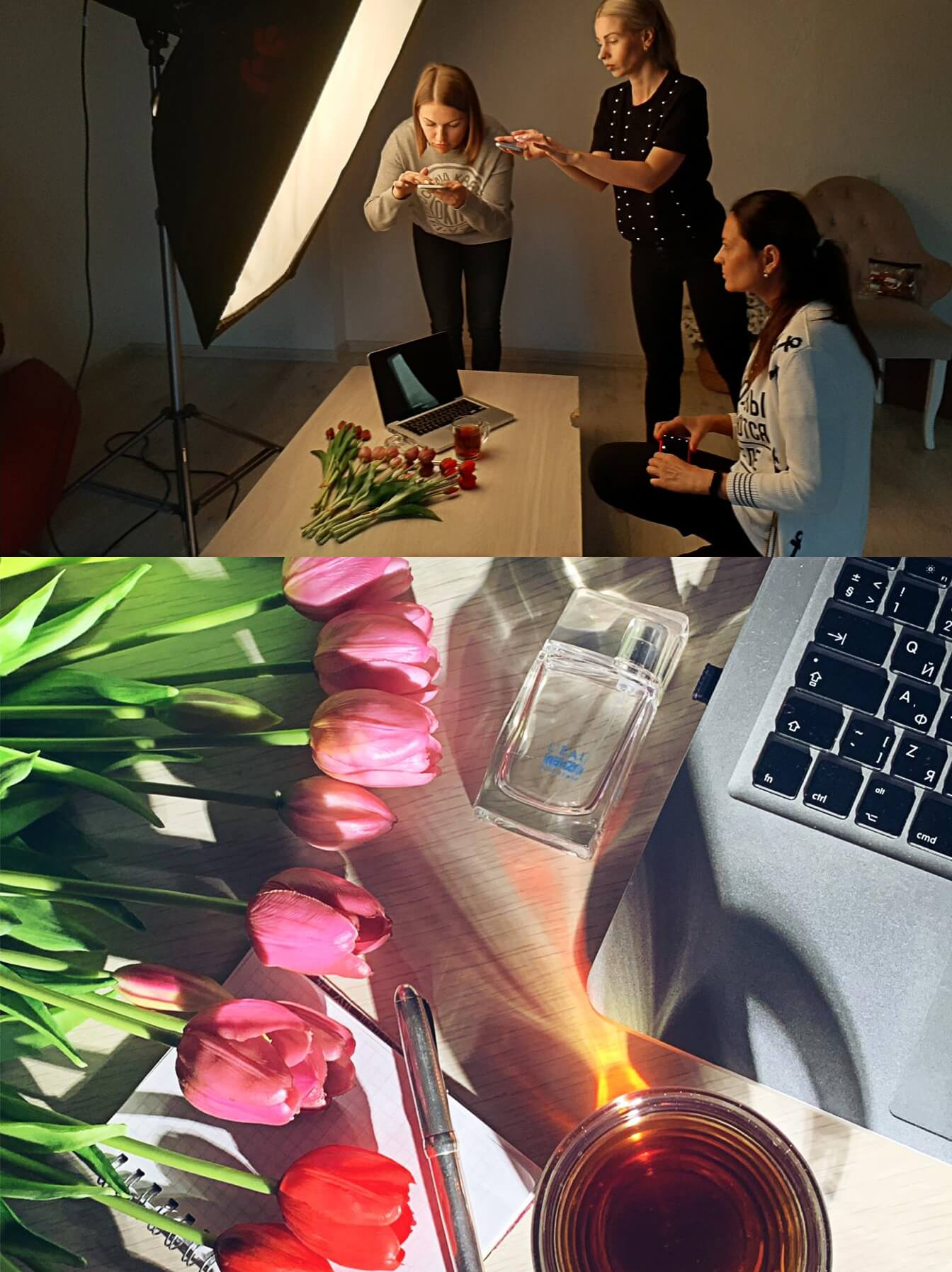 Свет в мобильной фотографии - кадр с урока в студии Малина Тверь. 